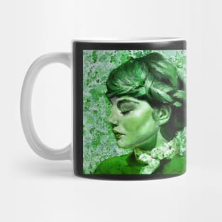 Movie star vintage green print lady Mug